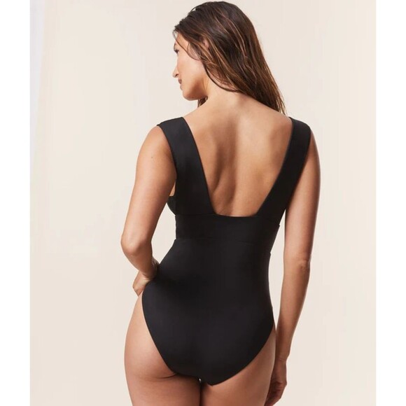 NWT Andie Swim Mykonos LT One Piece Smooth Black Swimsuit, Size Small Tall ST - Picture 2 of 11